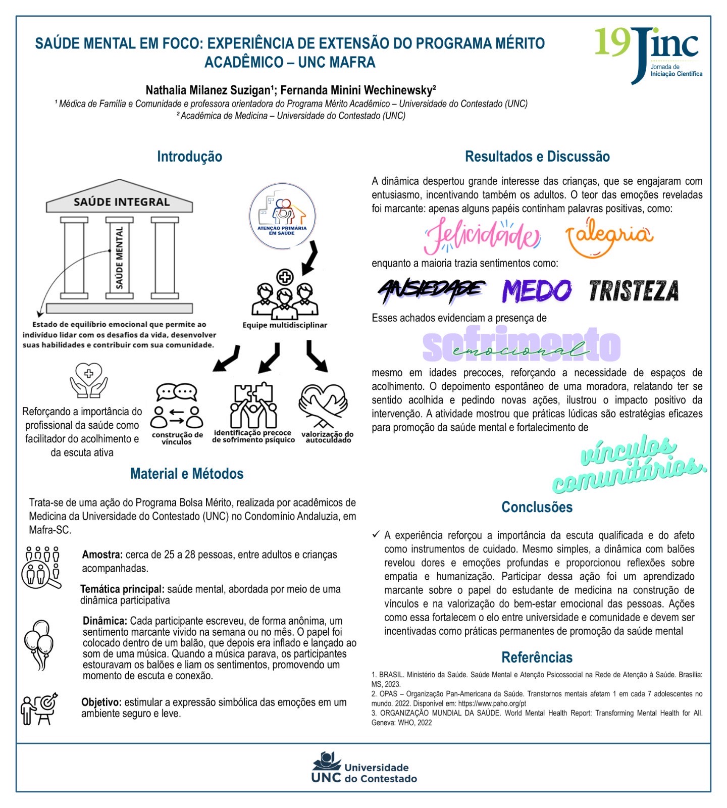 SAÚDE MENTAL EM FOCO: EXPERIÊNCIA DE EXTESÃO DO PROGRAMA MÉRITO ACADÊMICO – UNC MAFRA-  REVELA O IMPACTO EMOCIONAL EM CRIANÇAS E FAMÍLIAS